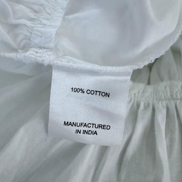 Free People top cinched front tie pleated cotton blouse Small - Picture 8 of 9